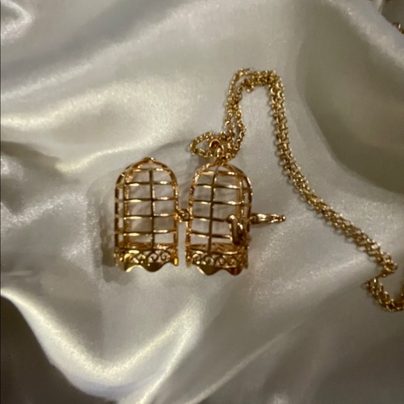 BIRD CAGE DIFFUSER LOCKET NECKLACE - NWOT - 3 Random Color Pom Poms - Picture 3 of 9